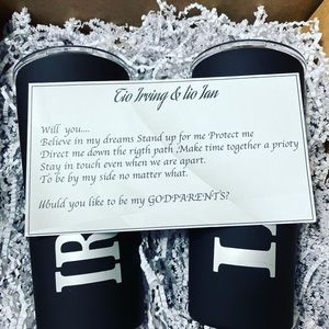 Caja personalizada para padrinos con vasos